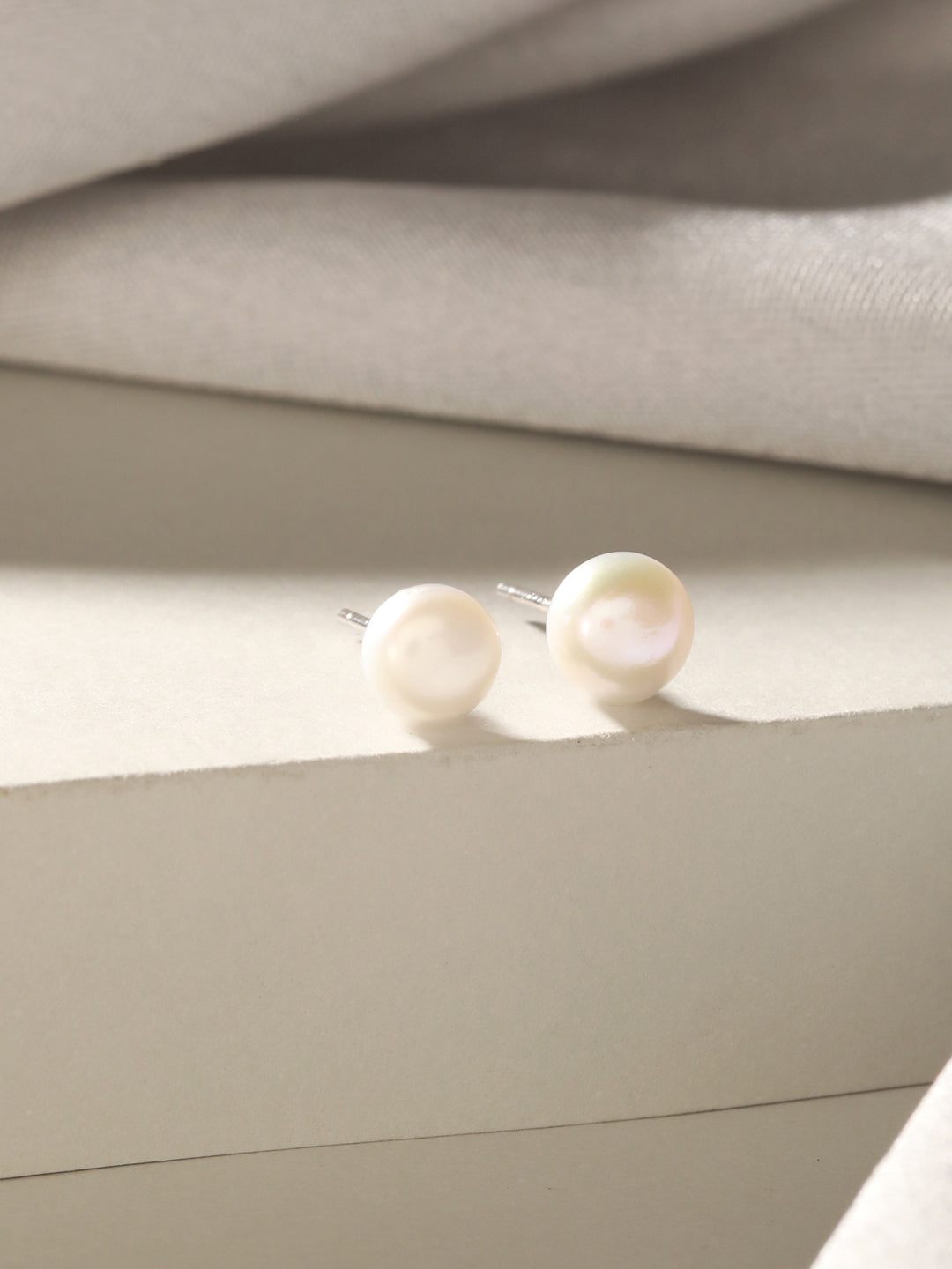 925 Sterling Silver Pearl Studded Minimal Officewear Studds Earrings